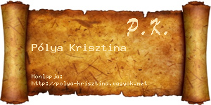 Pólya Krisztina névjegykártya